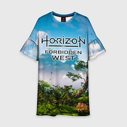 Платье клеш для девочки Horizon Forbidden West Хоризон Запретный Запад, цвет: 3D-принт