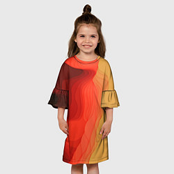 Платье клеш для девочки Имитация песка, цвет: 3D-принт — фото 2