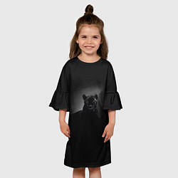 Платье клеш для девочки Пантера в лучах света, цвет: 3D-принт — фото 2