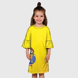 Платье клеш для девочки Девочка из Советского Атласа Мир, цвет: 3D-принт — фото 2