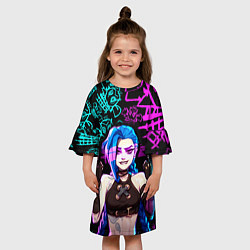 Платье клеш для девочки JINX ДЖИНКС NEON PATTERN, цвет: 3D-принт — фото 2