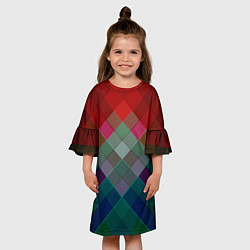Платье клеш для девочки Геометрический современный узор, цвет: 3D-принт — фото 2