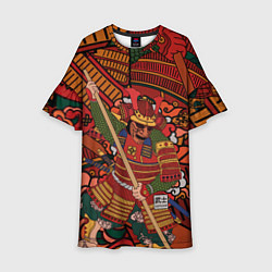 Платье клеш для девочки Warrior samurai, цвет: 3D-принт