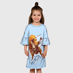 Платье клеш для девочки Крейзи белка-ниндзя, цвет: 3D-принт — фото 2