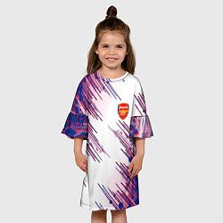 Платье клеш для девочки Arsenal mikel arteta, цвет: 3D-принт — фото 2