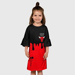 Платье клеш для девочки Chicago Bulls Чикаго Буллз Логотип, цвет: 3D-принт — фото 2