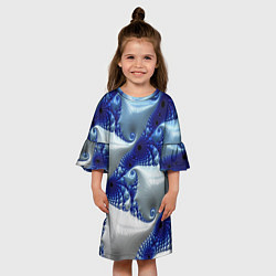 Платье клеш для девочки Абстрактные морские ракушки, цвет: 3D-принт — фото 2