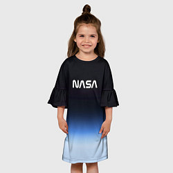 Платье клеш для девочки NASA с МКС, цвет: 3D-принт — фото 2