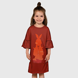 Платье клеш для девочки Эмбер-скаут Мондштада, цвет: 3D-принт — фото 2