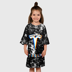 Платье клеш для девочки ТЕСЛА ГЛИТЧ - GLITCH, цвет: 3D-принт — фото 2