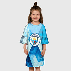 Платье клеш для девочки Манчестер сити manchester city, цвет: 3D-принт — фото 2