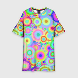 Платье клеш для девочки Disco-Tie-Dye, цвет: 3D-принт
