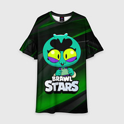 Платье клеш для девочки Brawl Stars green Eve, цвет: 3D-принт