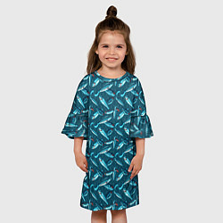 Платье клеш для девочки Воблеры рыбки, цвет: 3D-принт — фото 2