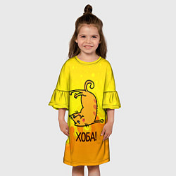 Платье клеш для девочки Кот делает Хоба!, цвет: 3D-принт — фото 2