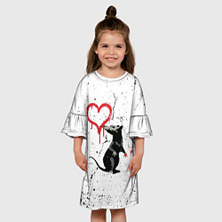 Платье клеш для девочки BANKSY БЭНКСИ крыса, цвет: 3D-принт — фото 2