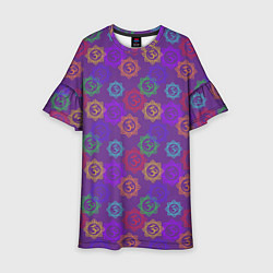 Платье клеш для девочки Мантра ОМ - Аум, цвет: 3D-принт