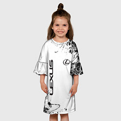 Платье клеш для девочки Lexus texture Трещины, цвет: 3D-принт — фото 2