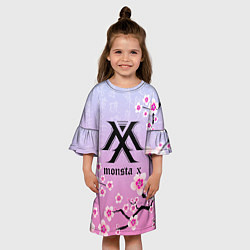Платье клеш для девочки MONSTA X САКУРА ЦВЕТЫ, цвет: 3D-принт — фото 2