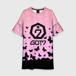 Платье клеш для девочки GOT7 БАБОЧКИ, цвет: 3D-принт