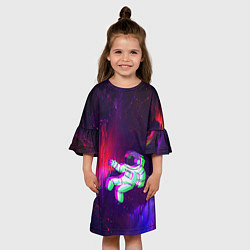 Платье клеш для девочки Space Glitch, цвет: 3D-принт — фото 2