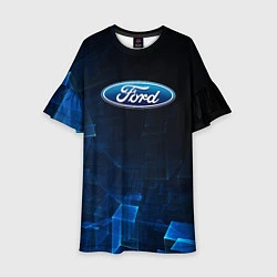 Платье клеш для девочки Ford форд abstraction, цвет: 3D-принт
