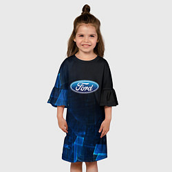 Платье клеш для девочки Ford форд abstraction, цвет: 3D-принт — фото 2