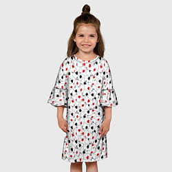 Платье клеш для девочки Карточные Тузы, цвет: 3D-принт — фото 2