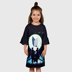 Платье клеш для девочки Атака Титанов Attack on Titan, Logo, цвет: 3D-принт — фото 2