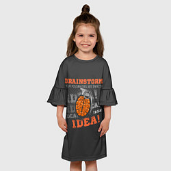 Платье клеш для девочки Мозговой Штурм Brainstorm, цвет: 3D-принт — фото 2