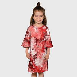 Платье клеш для девочки Спортивный камуфляж Пикси - Гранат, цвет: 3D-принт — фото 2