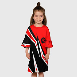 Платье клеш для девочки ЯМАХА - YAMAHA Красный спортивный, цвет: 3D-принт — фото 2