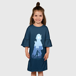 Платье клеш для девочки Танцующий рыцарь Эола, цвет: 3D-принт — фото 2