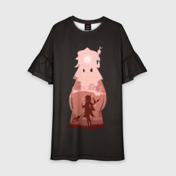 Платье клеш для девочки Ху Тао на поле боя, цвет: 3D-принт