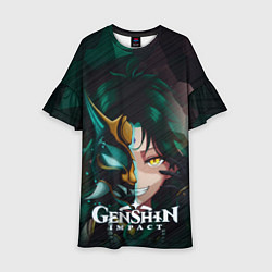 Детское платье Геншин Сяо-охотник на демонов