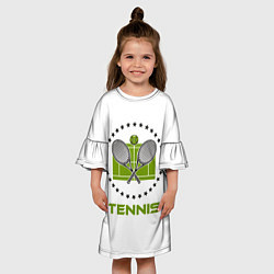 Платье клеш для девочки TENNIS Теннис, цвет: 3D-принт — фото 2
