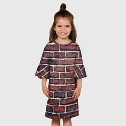 Платье клеш для девочки Brick Wall, цвет: 3D-принт — фото 2