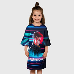 Платье клеш для девочки VI ВИ Cyberpunk2077, цвет: 3D-принт — фото 2