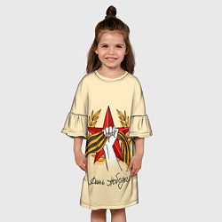 Платье клеш для девочки Лена Победы, цвет: 3D-принт — фото 2