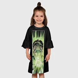 Платье клеш для девочки Мощнейший Фонарь - Хэл Джордан!, цвет: 3D-принт — фото 2