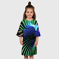 Платье клеш для девочки Portal Fashion pattern Neon, цвет: 3D-принт — фото 2