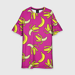 Платье клеш для девочки Banana pattern Summer Color, цвет: 3D-принт