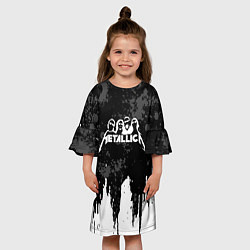 Платье клеш для девочки Metallica музыканты, цвет: 3D-принт — фото 2