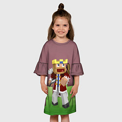 Платье клеш для девочки Minecraft Hero Video game, цвет: 3D-принт — фото 2