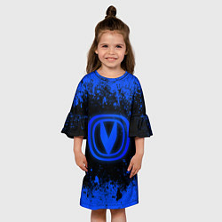 Платье клеш для девочки CHANGAN - БРЫЗГИ, цвет: 3D-принт — фото 2