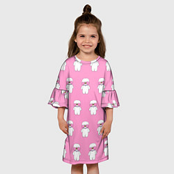 Платье клеш для девочки ЛАЛАФАНФАН на розовом фоне, цвет: 3D-принт — фото 2