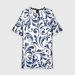 Детское платье Гжелевый рисунок