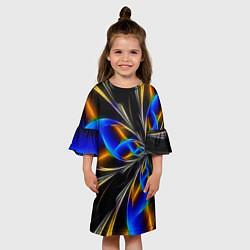 Платье клеш для девочки Neon vanguard pattern Fashion 2023, цвет: 3D-принт — фото 2