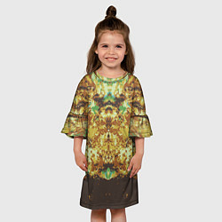 Платье клеш для девочки Абстрактный,цветной графический узор, цвет: 3D-принт — фото 2