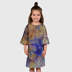 Платье клеш для девочки Круги, фракталы, цвет: 3D-принт — фото 2